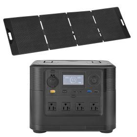 backupPortable Power Station with 200W Solar Panel, 1800W Solar Generator Power Station