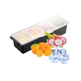 Chilled Garnish Tray Bar Caddy with Lid for Salad & Fruit