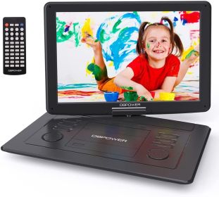 DBPOWER 17.9" Portable DVD Player with 15.6" Large HD Swivel Screen, 6 Hour Rechargeable Battery, Support USB/SD and Multiple Disc Formats