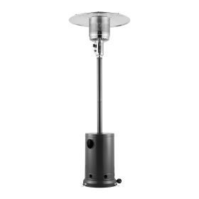 Patio Heater for Outdoor Use, 50000BTU Propane Heater Tall Hammered With Round Table Design, Metal Burner and Wheels (Color: Silvery Gray, Product Type: Umbrella Shape)