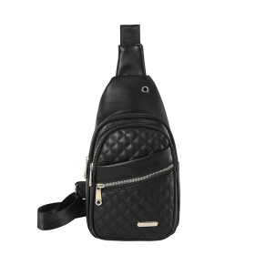 Storage Bag & Travel Bag Small Sling Bag Crossbody Chest Shoulder Water Resistant Sling Purse One Strap Travel Bag for Men Women Boys with Earpho (Color: Black)